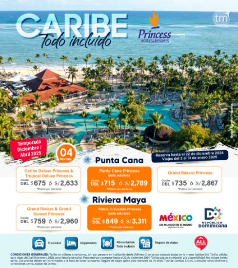 Imagen de Princess Caribe- Diciembre-Abril