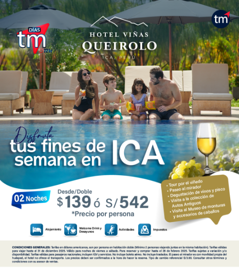 Imagen de Hotel Viñas Queirolo fin de semana días TM