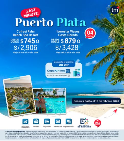 Imagen de Puerto Plata con Copa - Last Minute