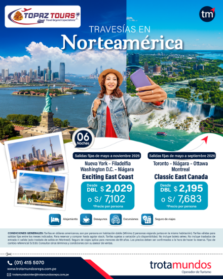Imagen de USA Y CANADÁ CON TOPAZ TOURS