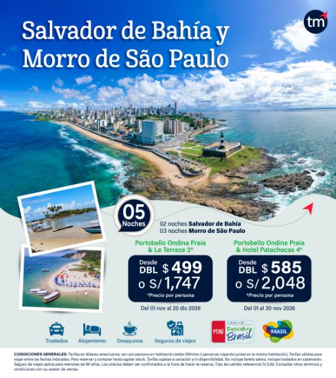 Imagen de Salvador de Bahía y Morro de Sao Paulo